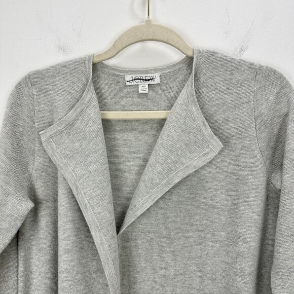 NEW J.Crew Juliette Collarless Sweater Blazer Pockets Long Gray Relaxed XXS - Picture 8 of 15